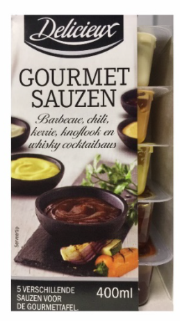 Piepen brand Bij naam Belangrijke veiligheidswaarschuwing Gourmet sauzen 5 x 80 ml van het merk  Delicieux, Lidl | Waarschuwing | NVWA