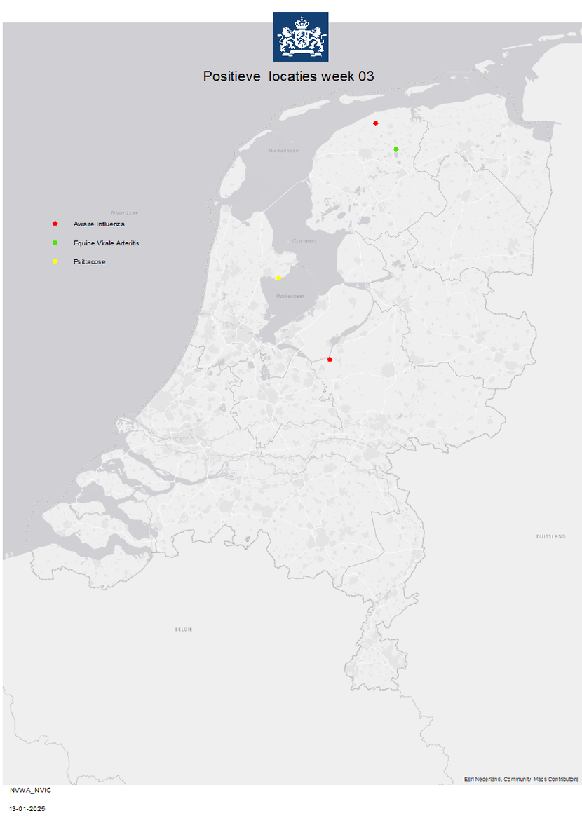 Aangetoonde besmettingen week 03