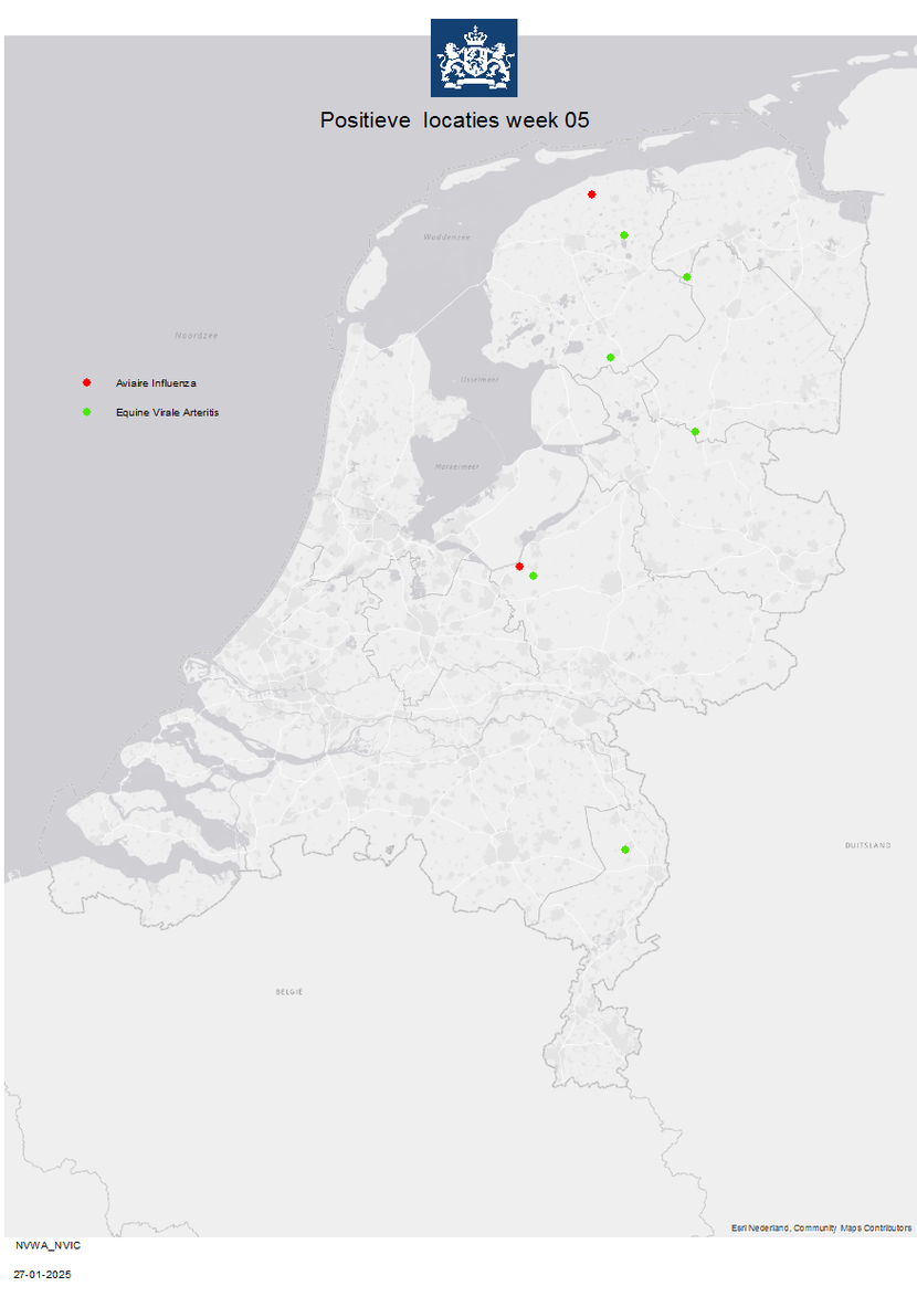 Aangetoonde besmettingen week 05