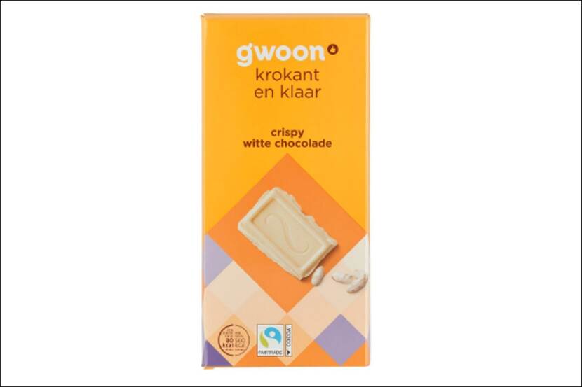 G’woon chocoladetablet wit met rijstcrisp