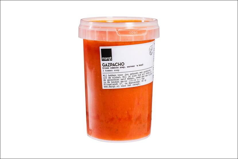 Gazpacho van Marqt in ronde plastic verpakking
